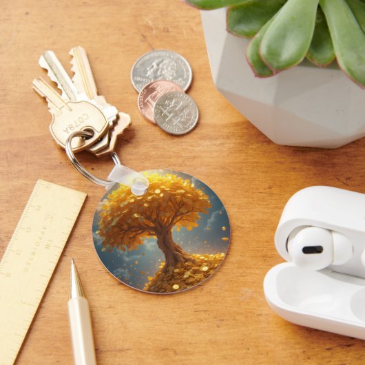 Gouden geldboom gouden munten sleutelhanger (Bureau)
