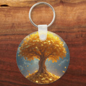 Gouden geldboom gouden munten sleutelhanger (Voorkant)
