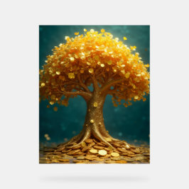 Gouden geldboom goudmunten geld dinero gelukkig acryl bord