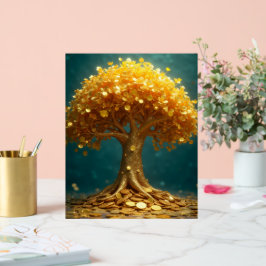 Gouden geldboom goudmunten geld dinero gelukkig acryl bord