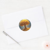 gouden geldboom ronde sticker (Envelop)