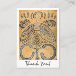 Gouden Gele Abstracte Kunstenaar Bedankt Art Galle Aanbevelingskaartje