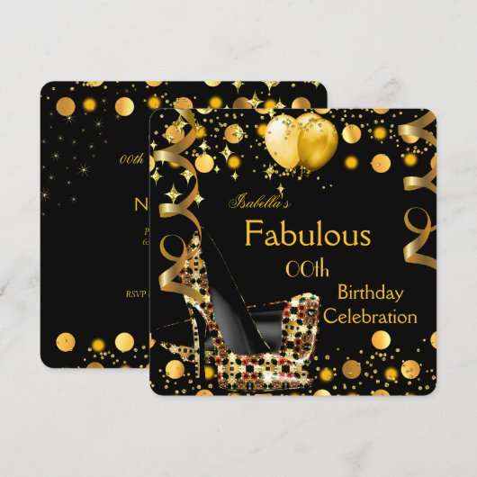 Gouden Gele Balloons op hoog niveau Kaart (Voorkant / Achterkant)