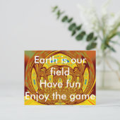 Gouden Gele Baseball Handschoen Art Print Briefkaart (Staand voorkant)