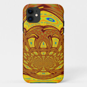 Gouden Gele Baseball Handschoen Art Print iPhone 11 Hoesje