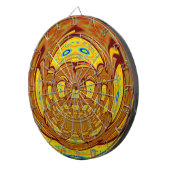 Gouden Gele Baseball Handschoen Art Print Dartbord (Voorkant Rechts)