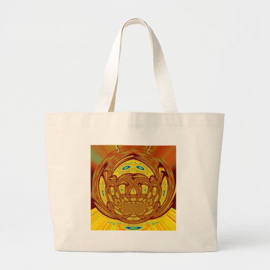 Gouden Gele Baseball Handschoen Art Print Grote Tote Bag (Voorkant)