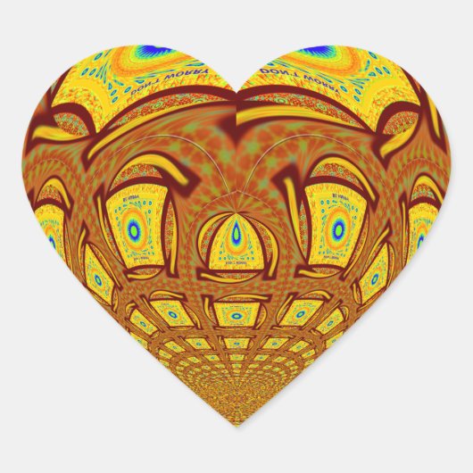 Gouden Gele Baseball Handschoen Art Print Hart Sticker (Voorkant)