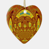 Gouden Gele Baseball Handschoen Art Print Keramisch Ornament (Rechts)