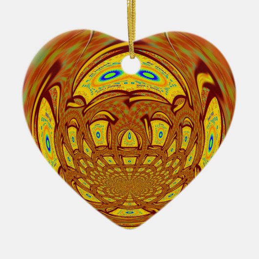 Gouden Gele Baseball Handschoen Art Print Keramisch Ornament (Voorkant)