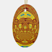 Gouden Gele Baseball Handschoen Art Print Keramisch Ornament (Links)