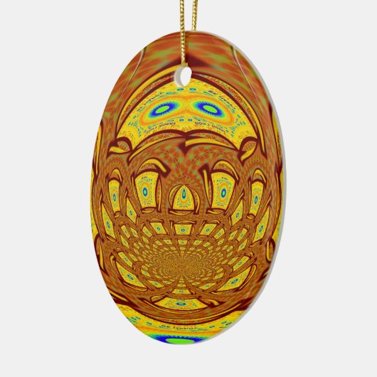 Gouden Gele Baseball Handschoen Art Print Keramisch Ornament (Links)