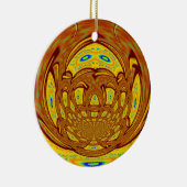 Gouden Gele Baseball Handschoen Art Print Keramisch Ornament (Rechts)