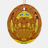 Gouden Gele Baseball Handschoen Art Print Keramisch Ornament (Links)