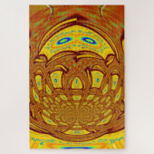 Gouden Gele Baseball Handschoen Art Print Legpuzzel (Verticaal)