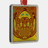 Gouden Gele Baseball Handschoen Art Print Metalen Ornament (Rechts)