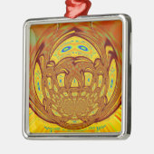 Gouden Gele Baseball Handschoen Art Print Metalen Ornament (Links)