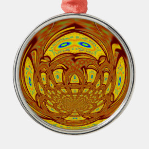 Gouden Gele Baseball Handschoen Art Print Metalen Ornament