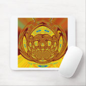 Gouden Gele Baseball Handschoen Art Print Muismat (Met muis)