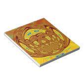 Gouden Gele Baseball Handschoen Art Print Notitieblok (Schuin)