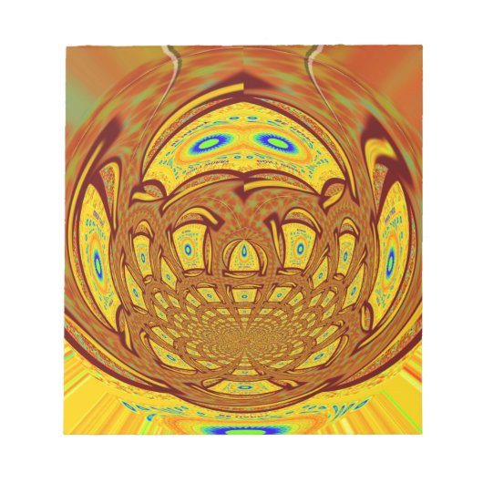 Gouden Gele Baseball Handschoen Art Print Notitieblok (Voorkant)