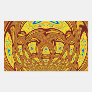 Gouden Gele Baseball Handschoen Art Print Rechthoekige Sticker