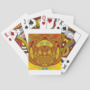 Gouden Gele Baseball Handschoen Art Print Speelkaarten