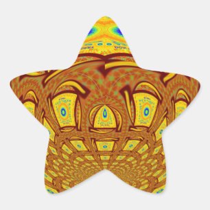 Gouden Gele Baseball Handschoen Art Print Ster Sticker