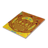 Gouden Gele Baseball Handschoen Art Print Tegeltje (Zijkant)