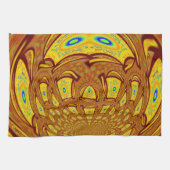 Gouden Gele Baseball Handschoen Art Print Theedoek (Horizontaal)