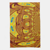 Gouden Gele Baseball Handschoen Art Print Theedoek (Verticaal)