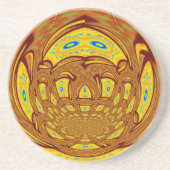 Gouden Gele Baseball Handschoen Art Print Zandsteen Onderzetter (Voorkant)