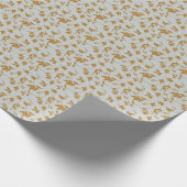  Gouden Gele Bladpatroon Verpakkend Document Cadeaupapier (Hoek)