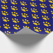 Gouden Gele Blauwe Klauw Paw Cadeaupapier (Hoek)