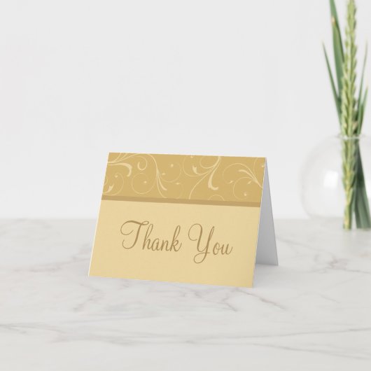 Gouden Gele Bloei Custom Bedankt Card (Voorkant)