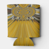 Gouden Gele Bloem Patroon Design Art Blikjeskoeler (Achterkant)