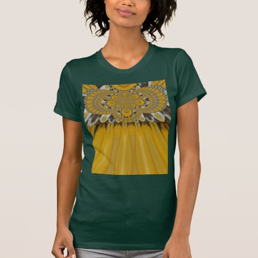 Gouden Gele Bloem Patroon Design Art T-shirt (Voorkant)