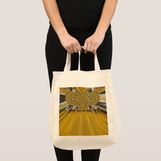 Gouden Gele Bloem Patroon Design Art Tote Bag (Voorkant (product))