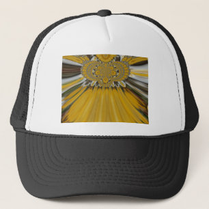 Gouden Gele Bloem Patroon Design Art Trucker Pet