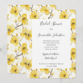 Gouden Gele Bloemen Bruidsfeest Kaart (Voorkant / Achterkant)