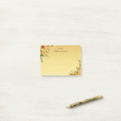 Gouden Gele Bloemen Trouwsuite Post-it® Notes (Op bureau)