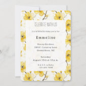 Gouden Gele Bloemen Verjaardag Kaart (Voorkant)