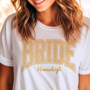 Gouden Gele Bloemige BRUID Huwelijks Bruiloft T-shirt