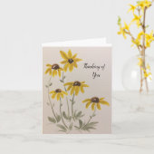 Gouden gele bruine madeliefjes groene bladeren - b kaart (Gele Bloem)