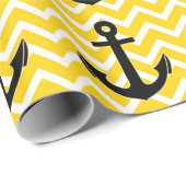Gouden Gele Chevron Anker Cadeaupapier (Rol Hoek)