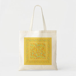 Gouden Gele Daffodils en Check Gingham Tote Bag