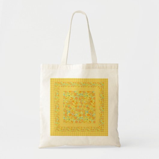 Gouden Gele Daffodils en Check Gingham Tote Bag (Voorkant)