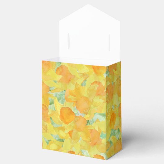  Gouden Gele Daffodils Tent Favor Box Bedankdoosjes (Geopend)
