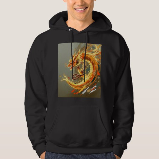 Gouden Gele Draak Hoodie (Voorkant)