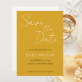 Gouden Gele Eenvoudige Stijl Huwelijk Save The Date